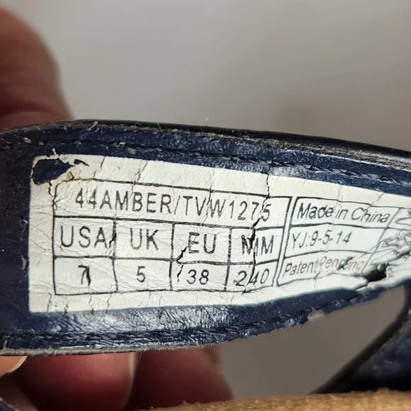 VIONIC Women's Amber Sandal 39 / 7 Blue Leather Strappy Comfort Orthotic Shoes - Picture 8 of 11